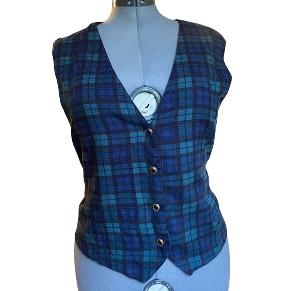 90s vintage plaid vest - Picture 1 of 6